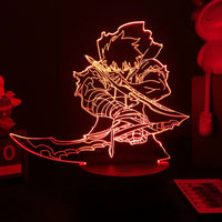 Anime Led Light Solo Leveling Acrylic Glowing Stand Sung Jin Woo Action Figure for Kids Boys Bedroom Decor Manga Gifts